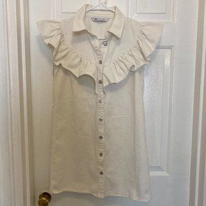 Zara White Denim Dress